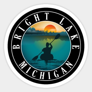 Bright Lake Kayaking Michigan Sunset Sticker